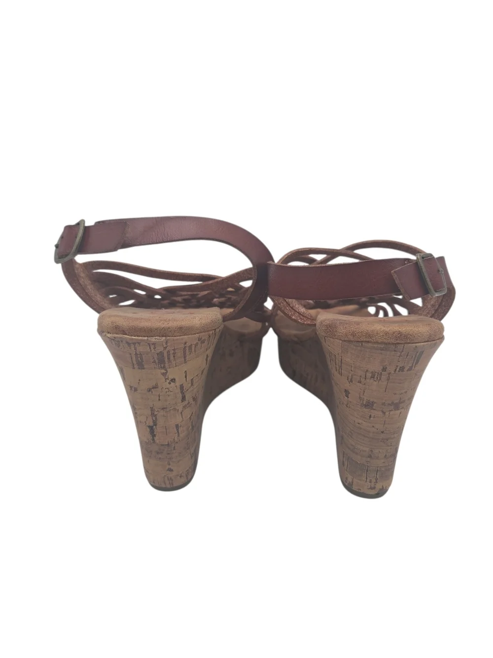 Jellypop Women’s Boulevard Brown Faux Leather Wedge Sandals